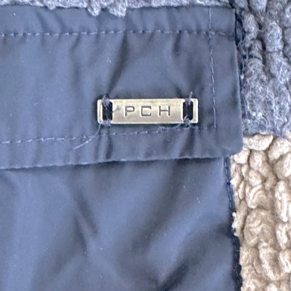 PAN CON CHOCOLATE boys navy & khaki fleece jacket, size 12 - Picture 5 of 7